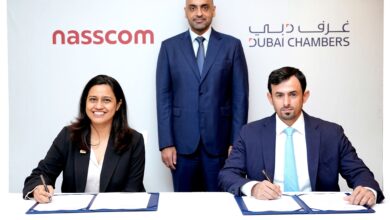 Dubai Chambers and NASSCOM officials signing MoU on Agentic AI cooperation
